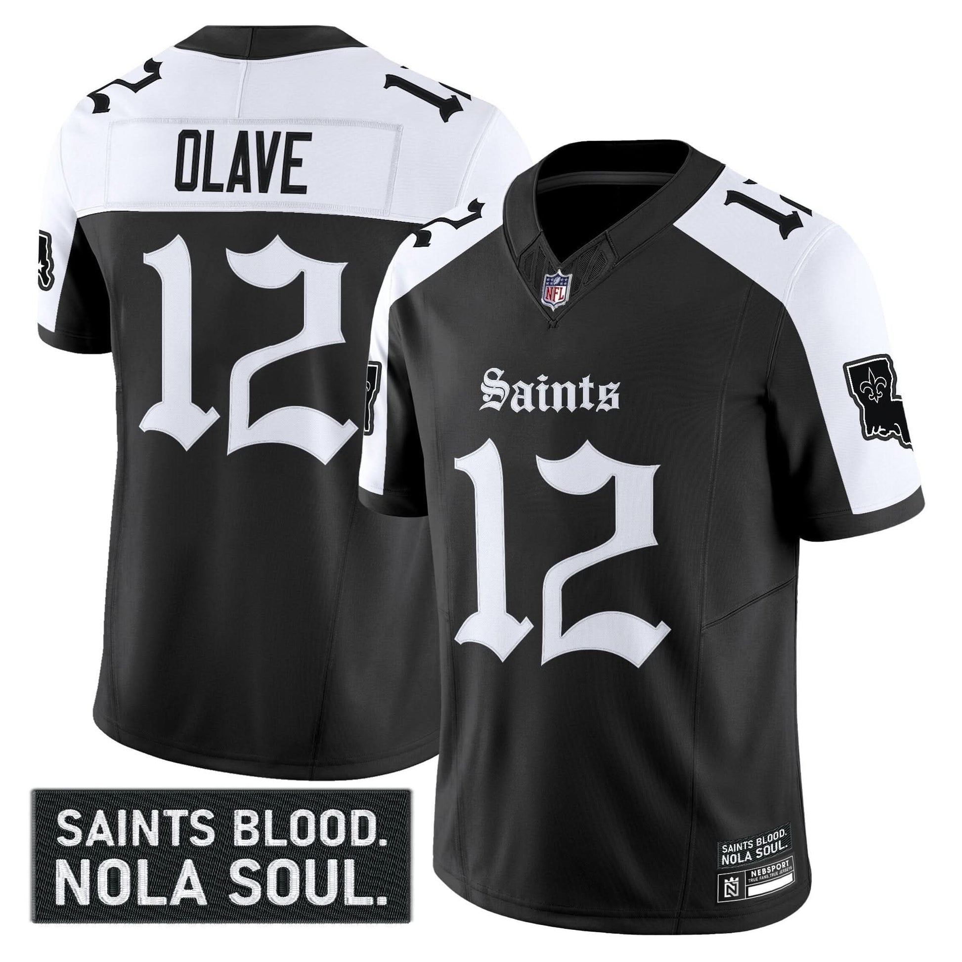 Men's New Orleans Saints 'Gothic Vieux Carré Edition' Vapor Jersey - All Stitched