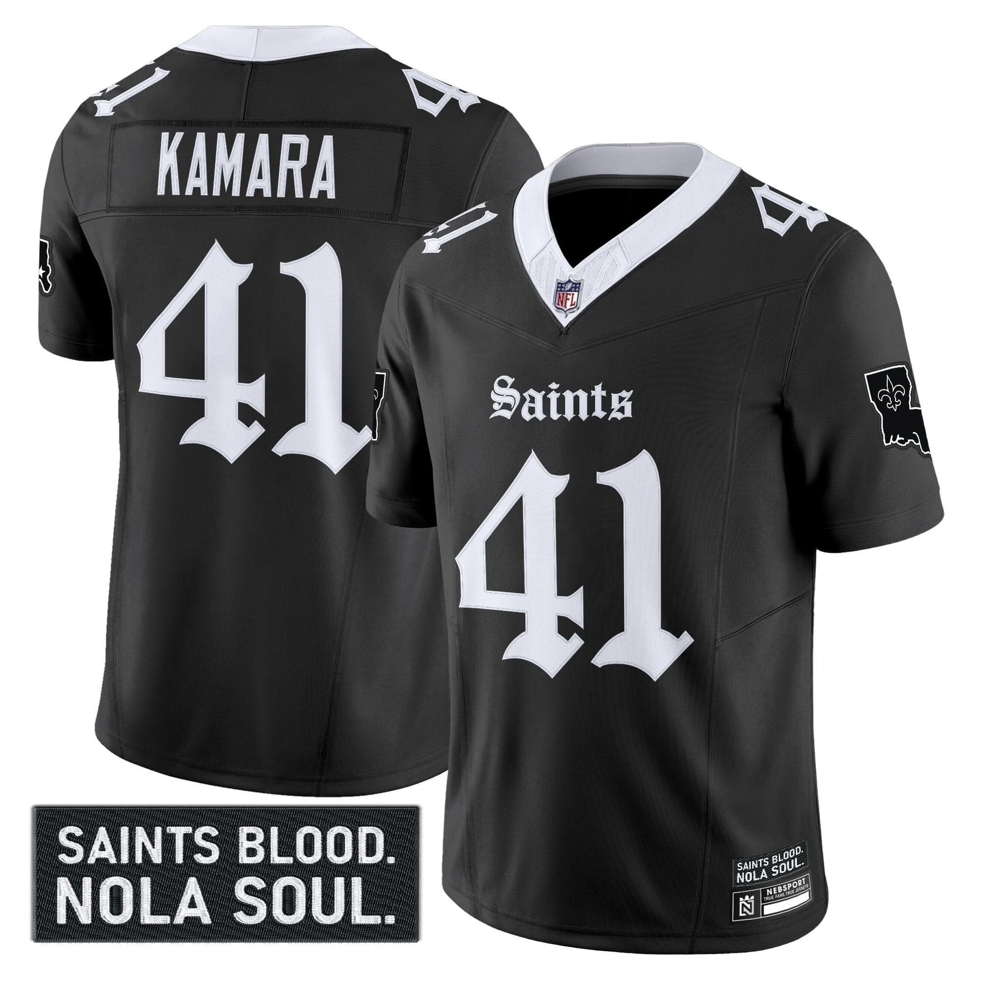 Men's New Orleans Saints 'Gothic Vieux Carré Edition' Vapor Jersey - All Stitched