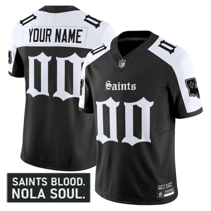 New Orleans Saints 'Gothic Vieux Carré Edition' Vapor Custom Jersey - All Stitched