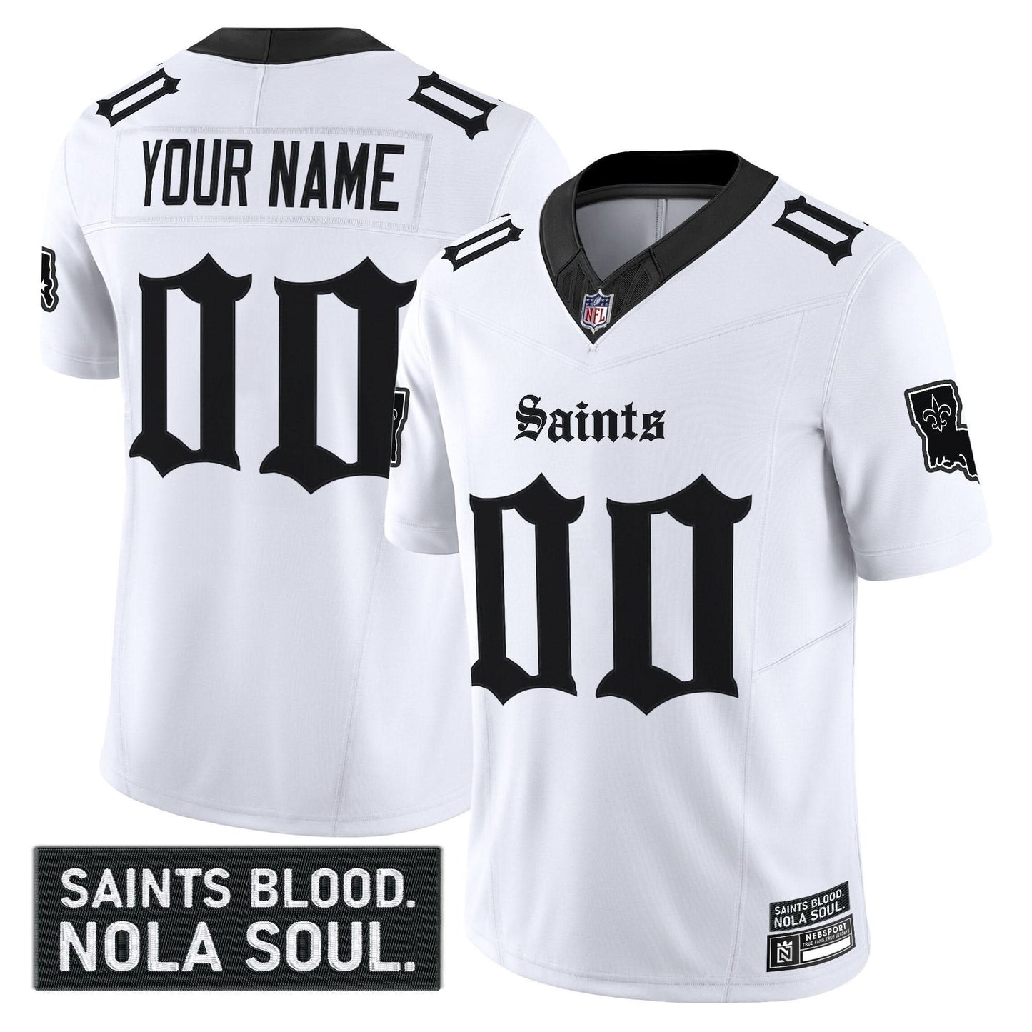 New Orleans Saints 'Gothic Vieux Carré Edition' Vapor Custom Jersey - All Stitched