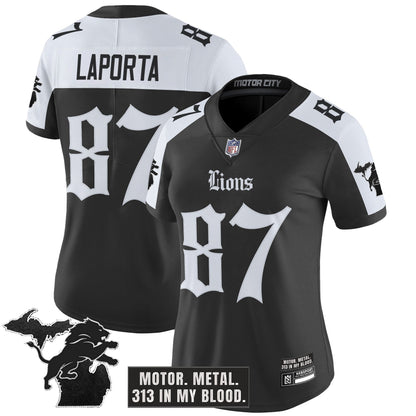 Women's Detroit Lions 'Gothic Motor Grit Edition' Vapor Limited Jersey - All Stitched