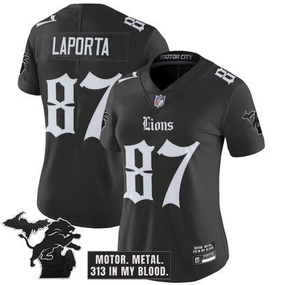 Women's Detroit Lions 'Gothic Motor Grit Edition' Vapor Limited Jersey - All Stitched