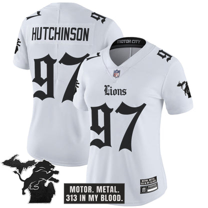 Women's Detroit Lions 'Gothic Motor Grit Edition' Vapor Limited Jersey - All Stitched