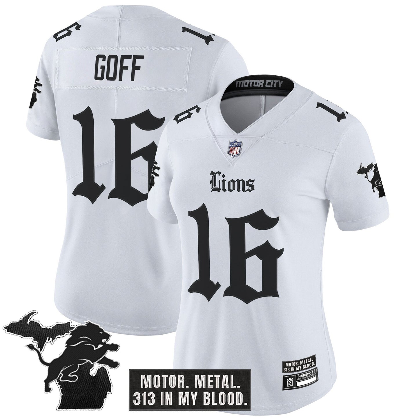 Women's Detroit Lions 'Gothic Motor Grit Edition' Vapor Limited Jersey - All Stitched