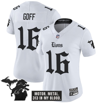 Women's Detroit Lions 'Gothic Motor Grit Edition' Vapor Limited Jersey - All Stitched