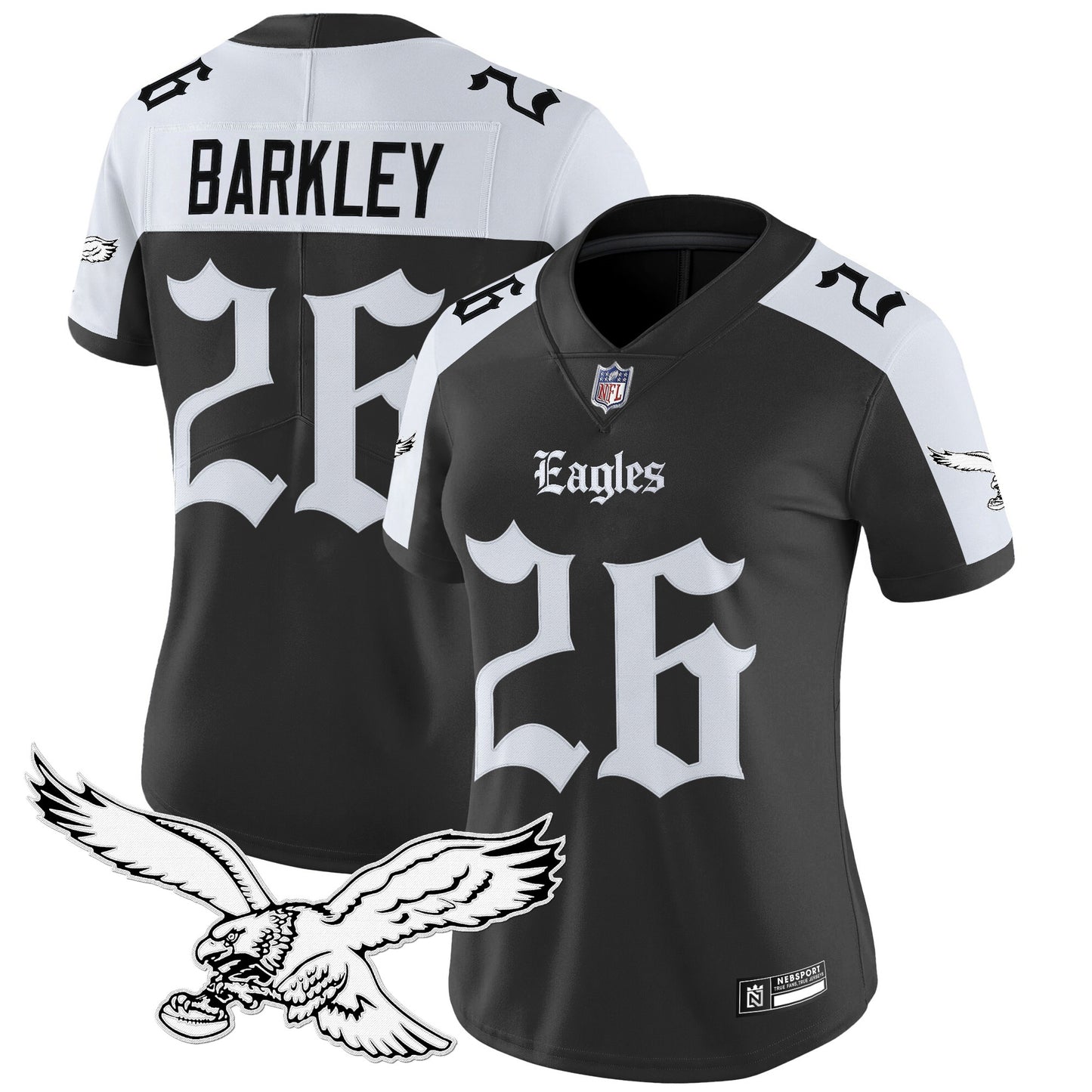 Women's Philadelphia Eagles 'Gothic Philly Edition' Vapor Limited Jersey - All Stitched