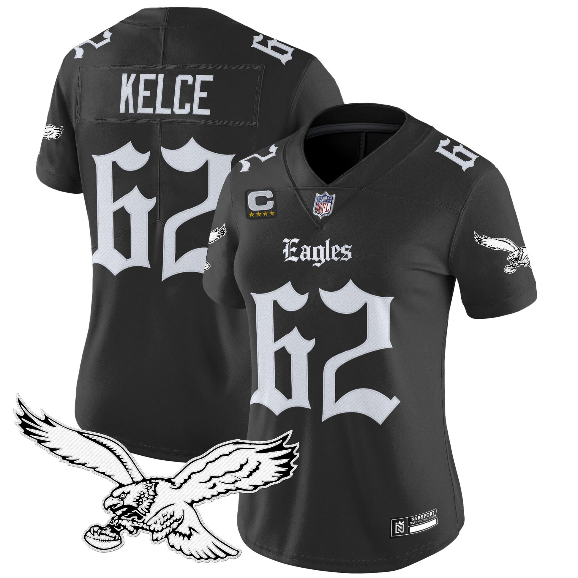 Women's Philadelphia Eagles 'Gothic Philly Edition' Vapor Limited Jersey - All Stitched