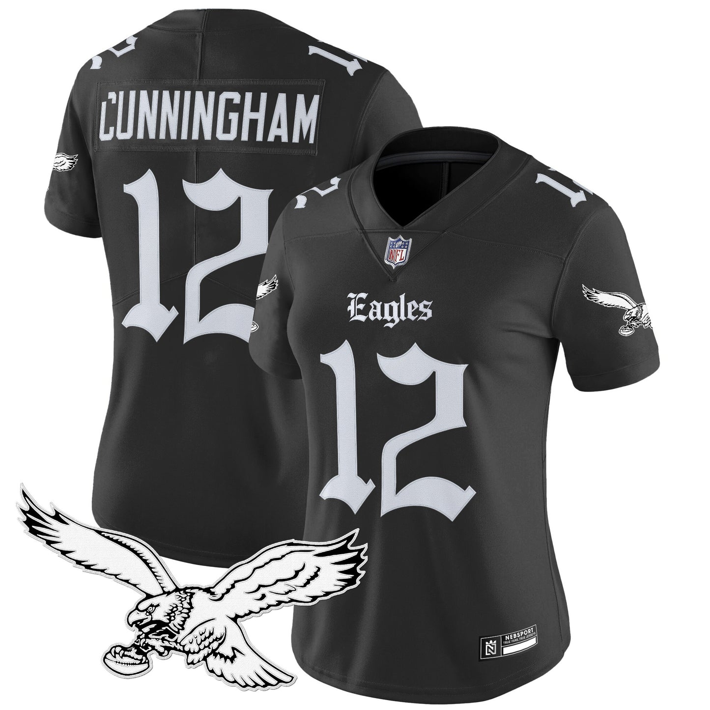 Women's Philadelphia Eagles 'Gothic Philly Edition' Vapor Limited Jersey - All Stitched