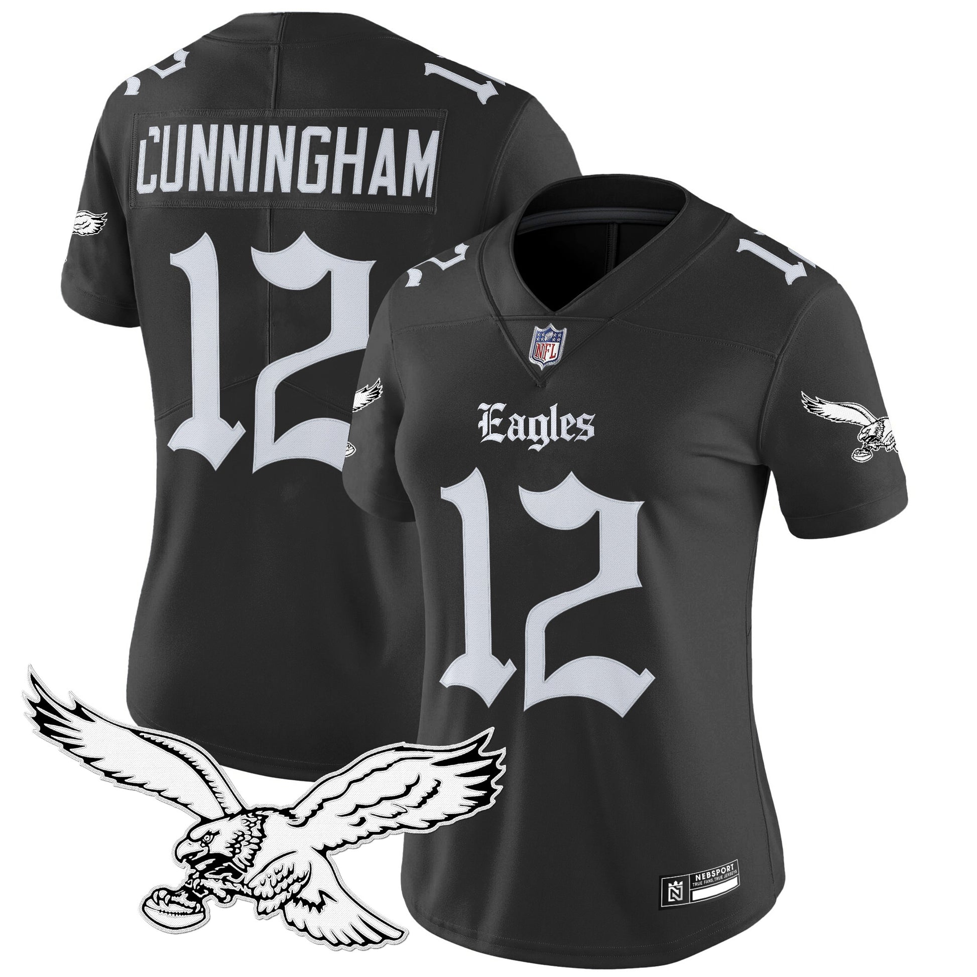 Women's Philadelphia Eagles 'Gothic Philly Edition' Vapor Limited Jersey - All Stitched