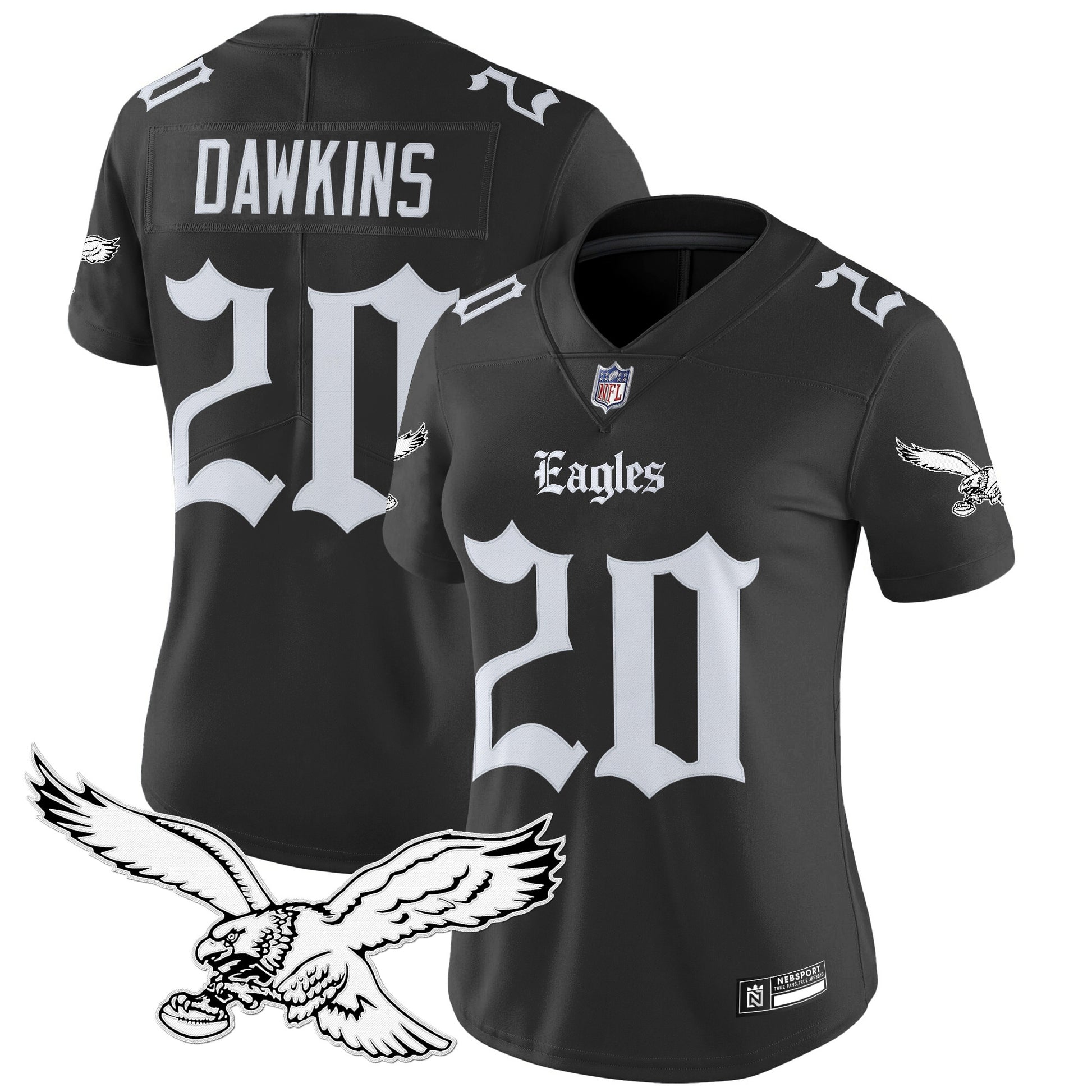 Women's Philadelphia Eagles 'Gothic Philly Edition' Vapor Limited Jersey - All Stitched