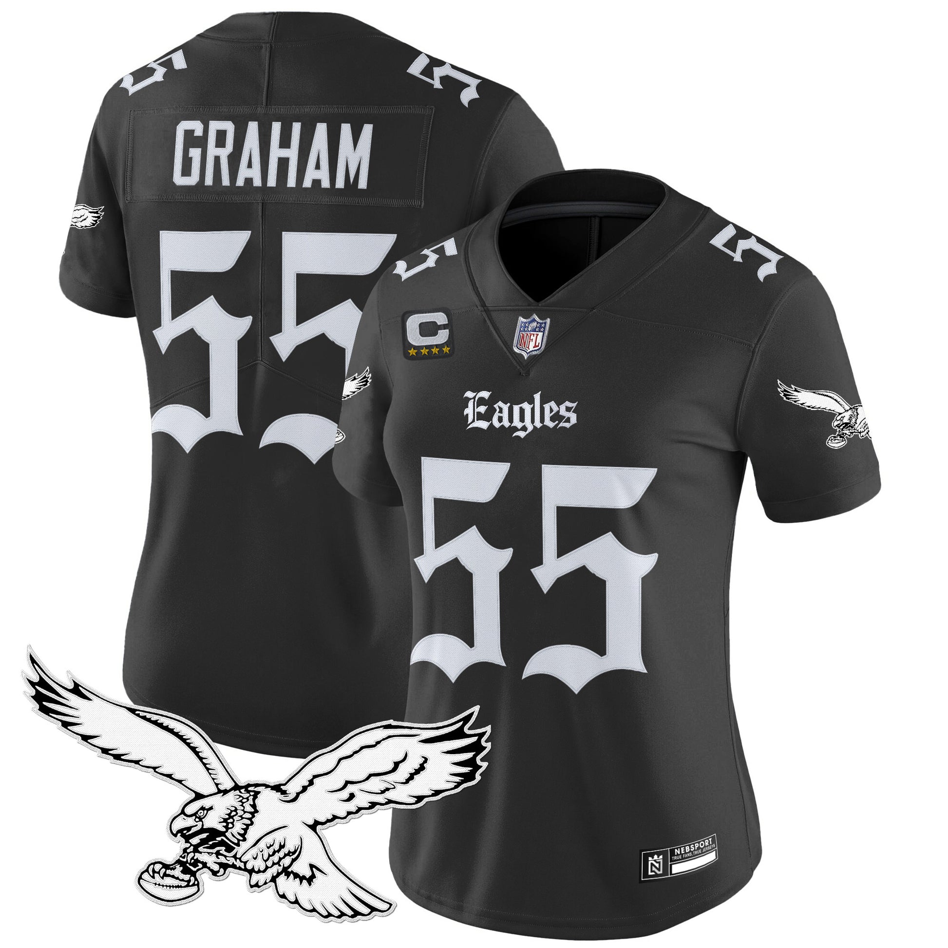 Women's Philadelphia Eagles 'Gothic Philly Edition' Vapor Limited Jersey - All Stitched