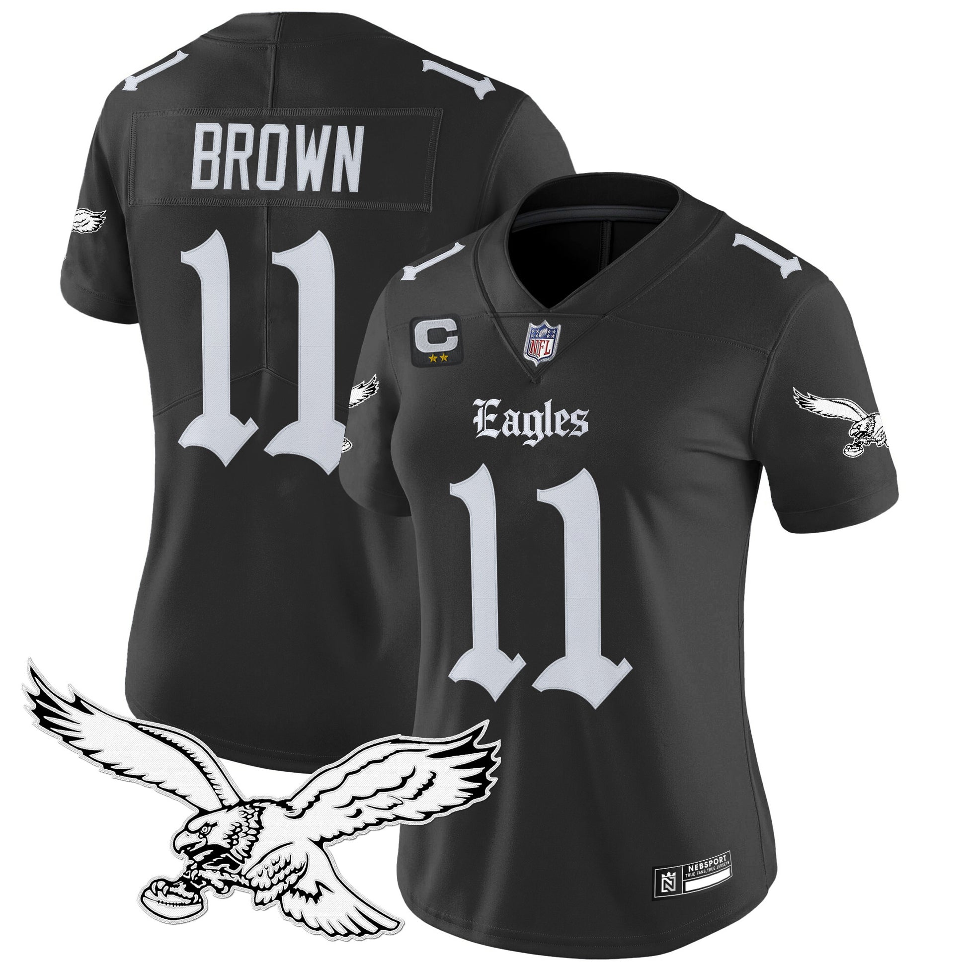 Women's Philadelphia Eagles 'Gothic Philly Edition' Vapor Limited Jersey - All Stitched