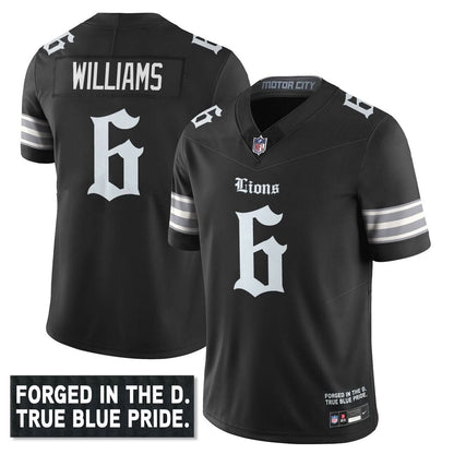 Men's Detroit Lions 'Gothic Motor City Edition' Vapor Limited Jersey - All Stitched