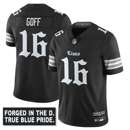 Men's Detroit Lions 'Gothic Motor City Edition' Vapor Limited Jersey - All Stitched