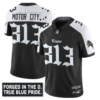 Men's Detroit Lions 'Gothic Motor City Edition' Vapor Limited Jersey - All Stitched