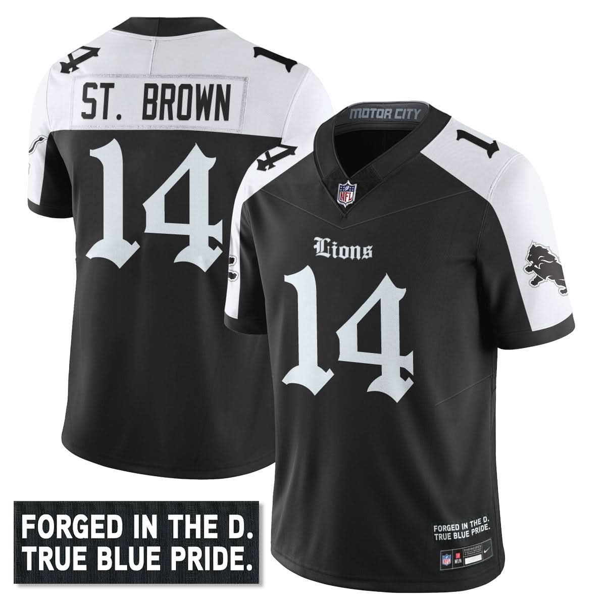 Men's Detroit Lions 'Gothic Motor City Edition' Vapor Limited Jersey - All Stitched