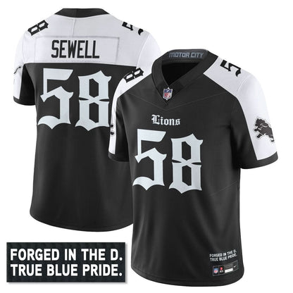 Men's Detroit Lions 'Gothic Motor City Edition' Vapor Limited Jersey - All Stitched