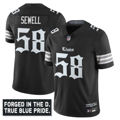 Detroit Lions 'Gothic Motor City Edition' Vapor Limited Jersey - All Stitched