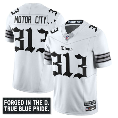 Detroit Lions 'Gothic Motor City Edition' Vapor Limited Jersey - All Stitched