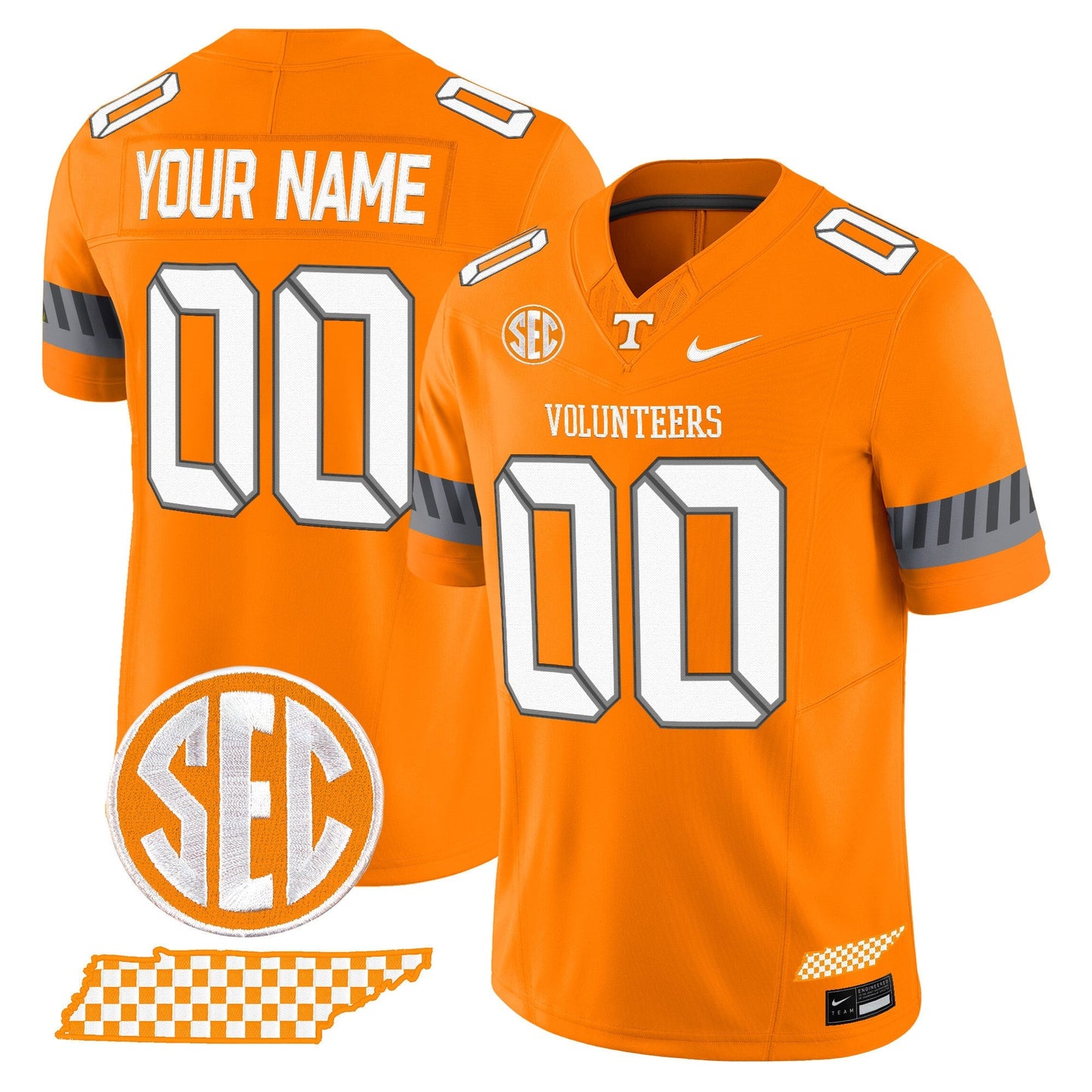 Tennessee Volunteers 2025 'Smokey Grey Series' Vapor Limited Custom Jersey V2 - All Stitched