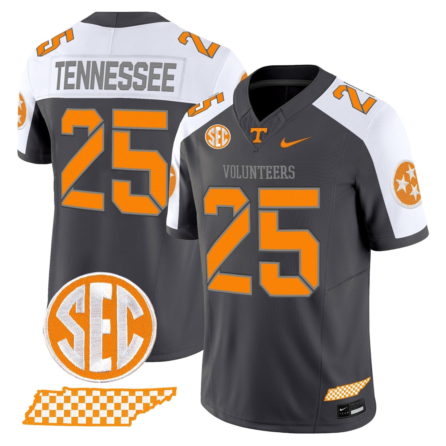 Men's Tennessee Volunteers 2025 'Smokey Grey Series' Vapor Limited Jersey V2 - All Stitched
