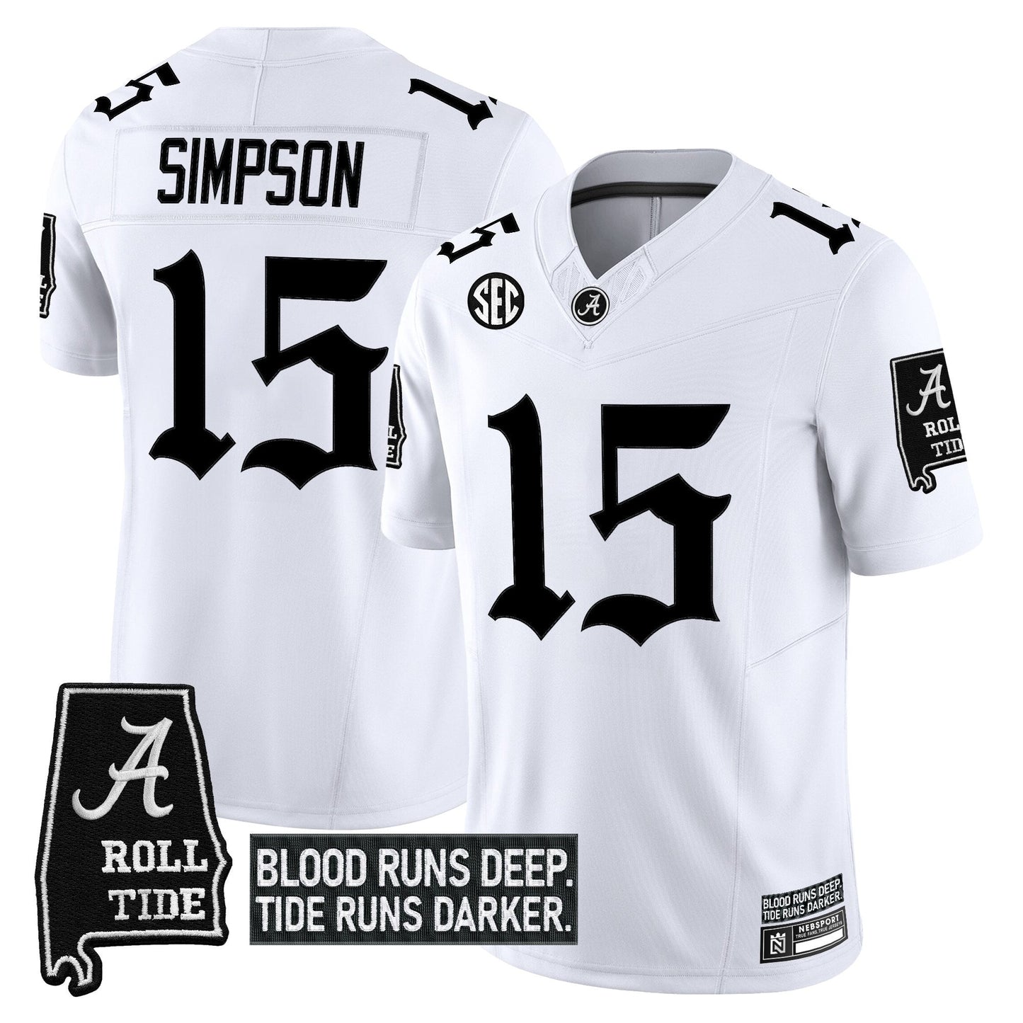 Men's Alabama Crimson Tide 'Gothic Bama Blood Edition' Vapor Limited Jersey - All Stitched