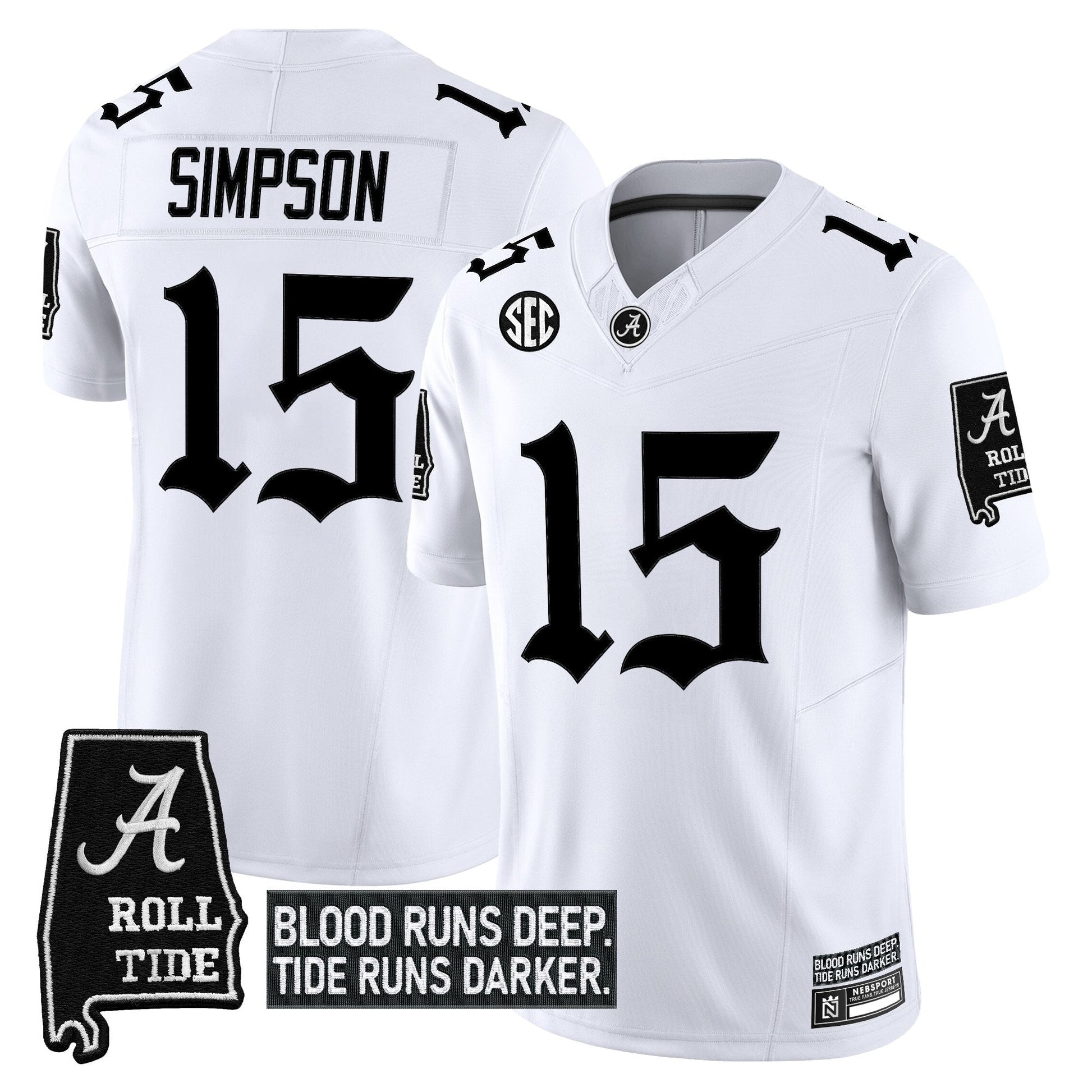 Men's Alabama Crimson Tide 'Gothic Bama Blood Edition' Vapor Limited Jersey - All Stitched