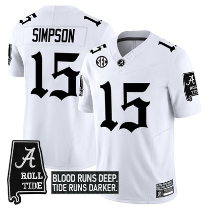 Men's Alabama Crimson Tide 'Gothic Bama Blood Edition' Vapor Limited Jersey - All Stitched
