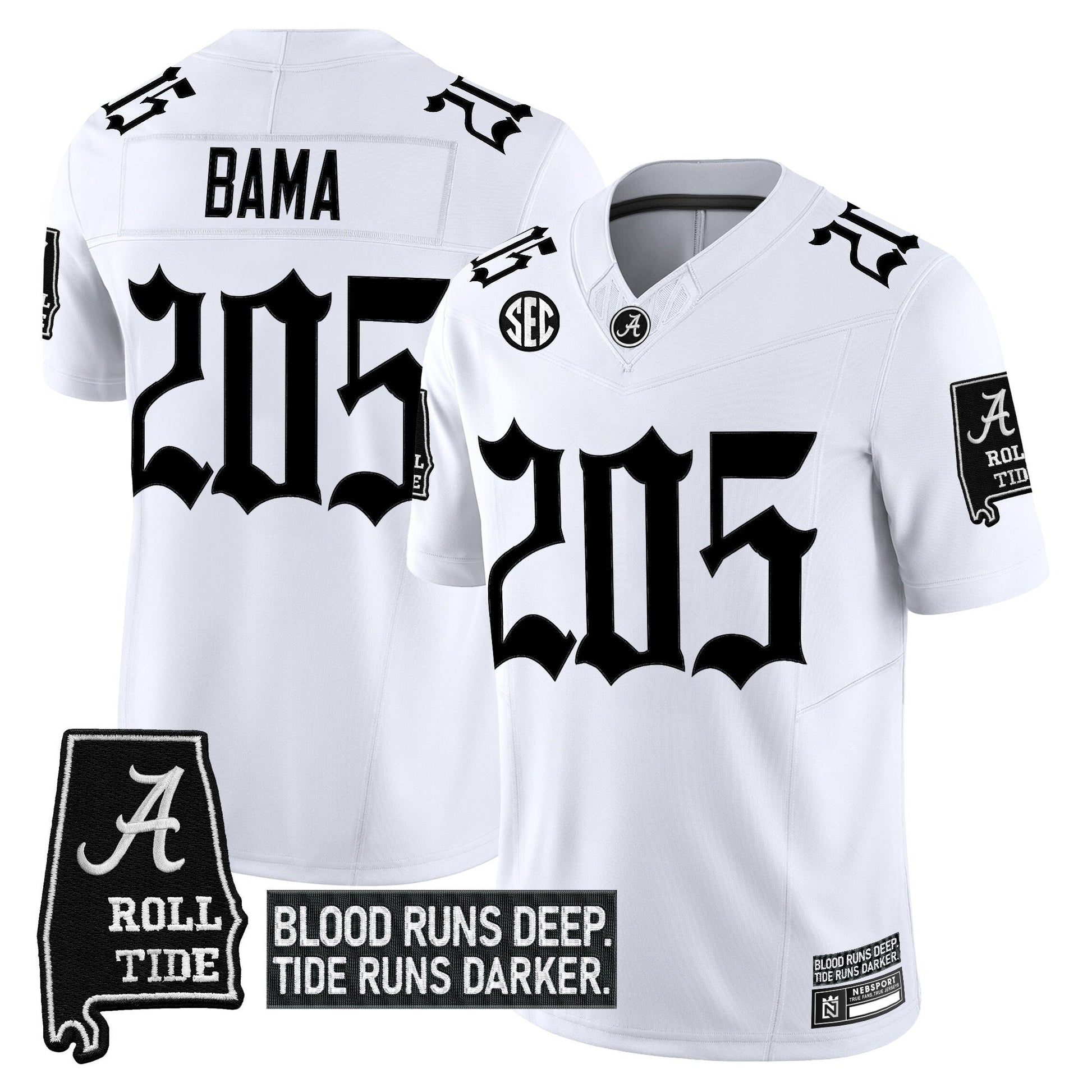 Men's Alabama Crimson Tide 'Gothic Bama Blood Edition' Vapor Limited Jersey - All Stitched