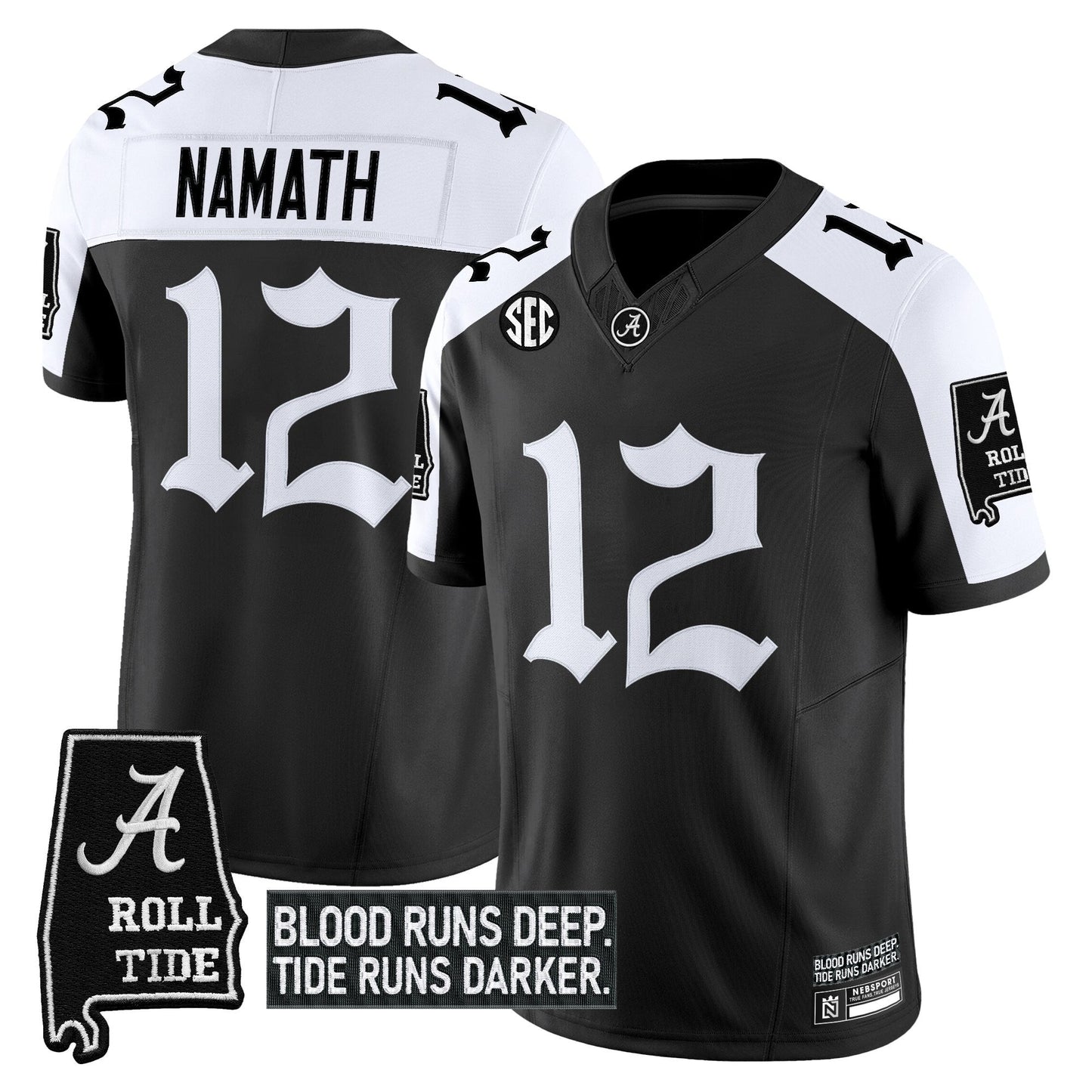 Men's Alabama Crimson Tide 'Gothic Bama Blood Edition' Vapor Limited Jersey - All Stitched