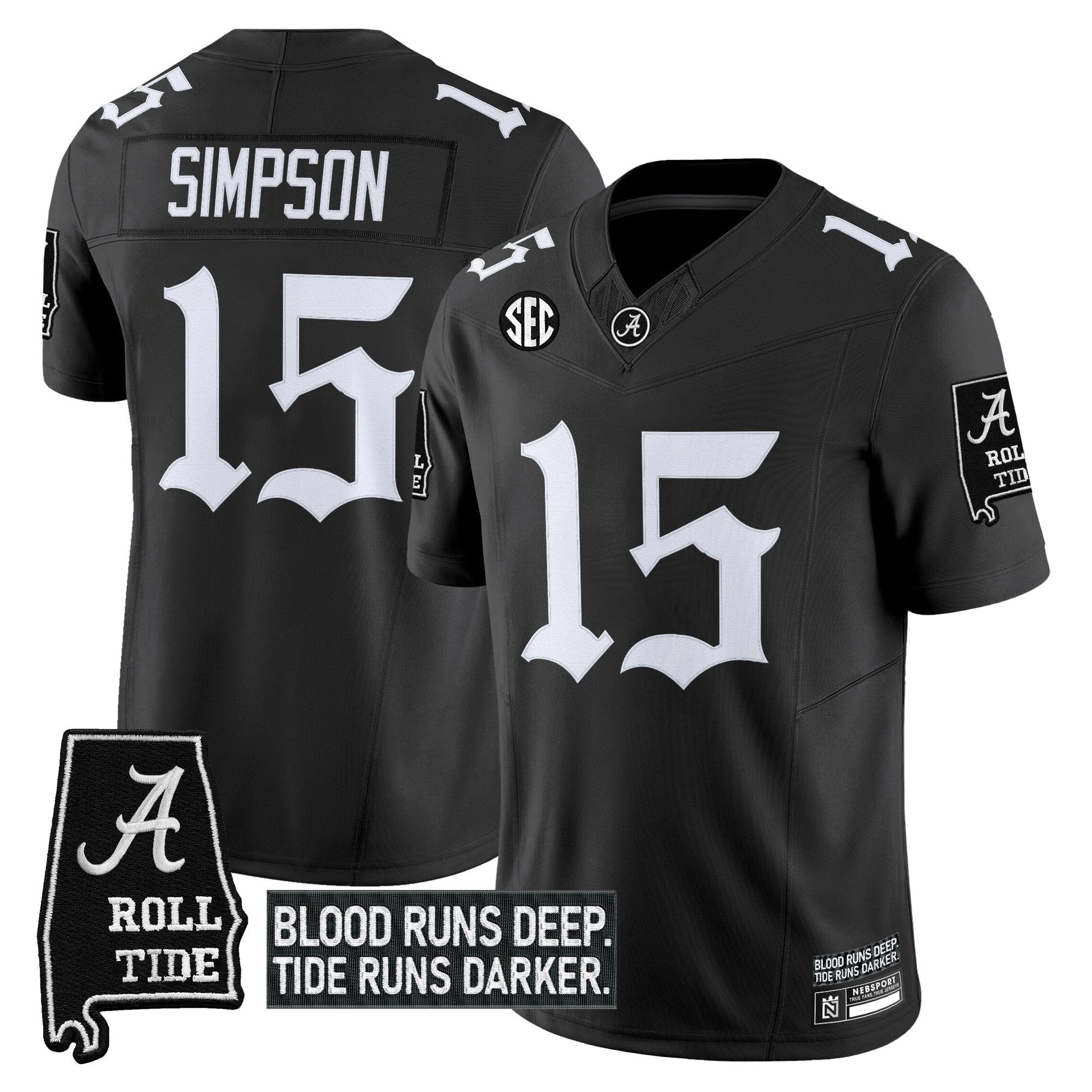 Men's Alabama Crimson Tide 'Gothic Bama Blood Edition' Vapor Limited Jersey - All Stitched