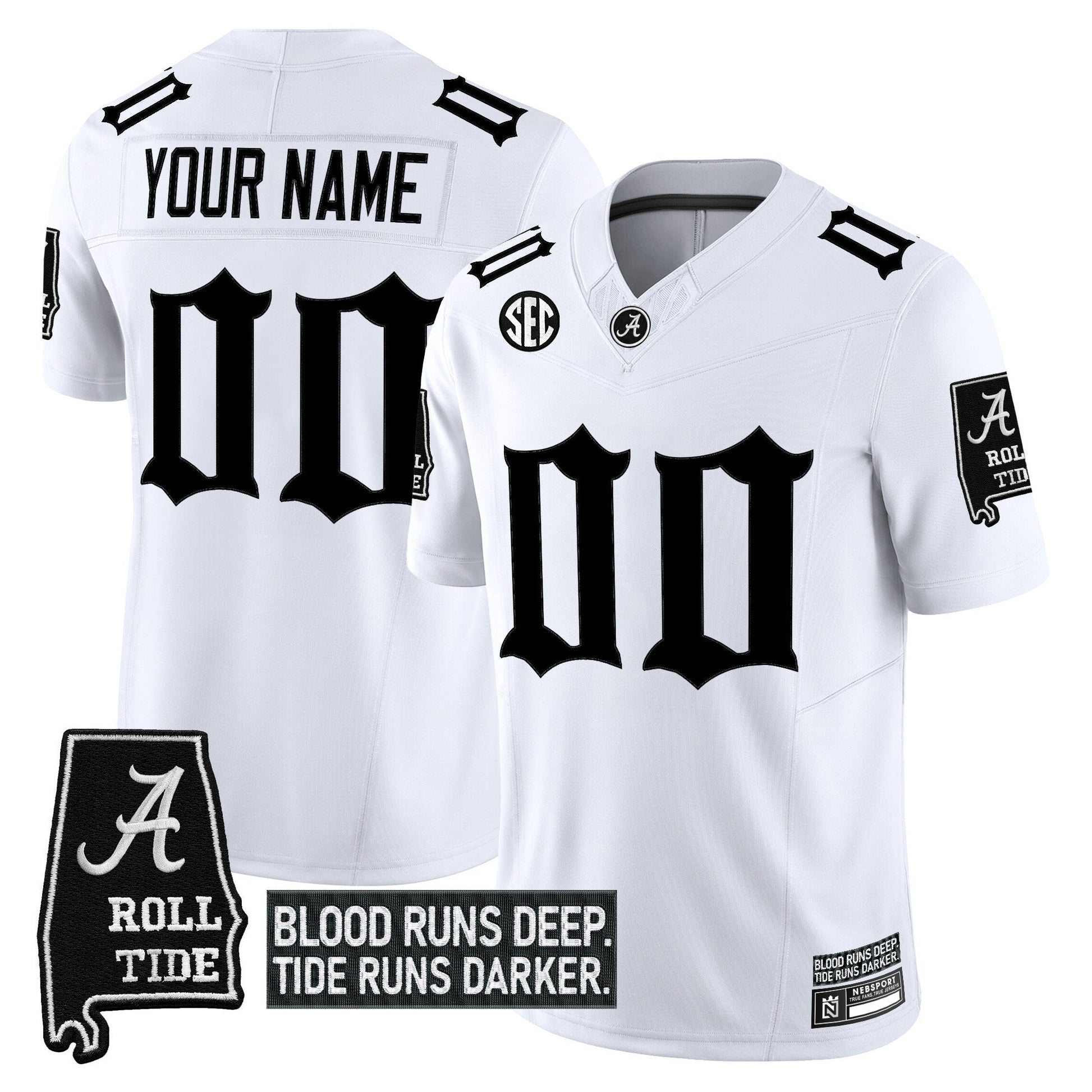 Alabama Crimson Tide 'Gothic Bama Blood Edition' Vapor Limited Custom Jersey - All Stitched