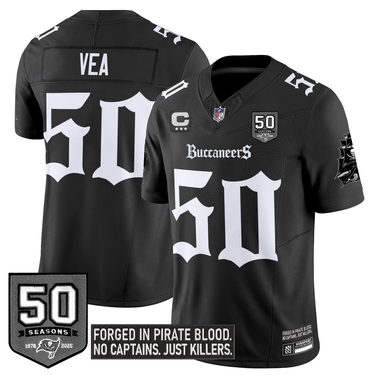 Men's Tampa Bay Buccaneers 'Gothic Pirate Shadows Edition' Limited Jersey - All Stitched
