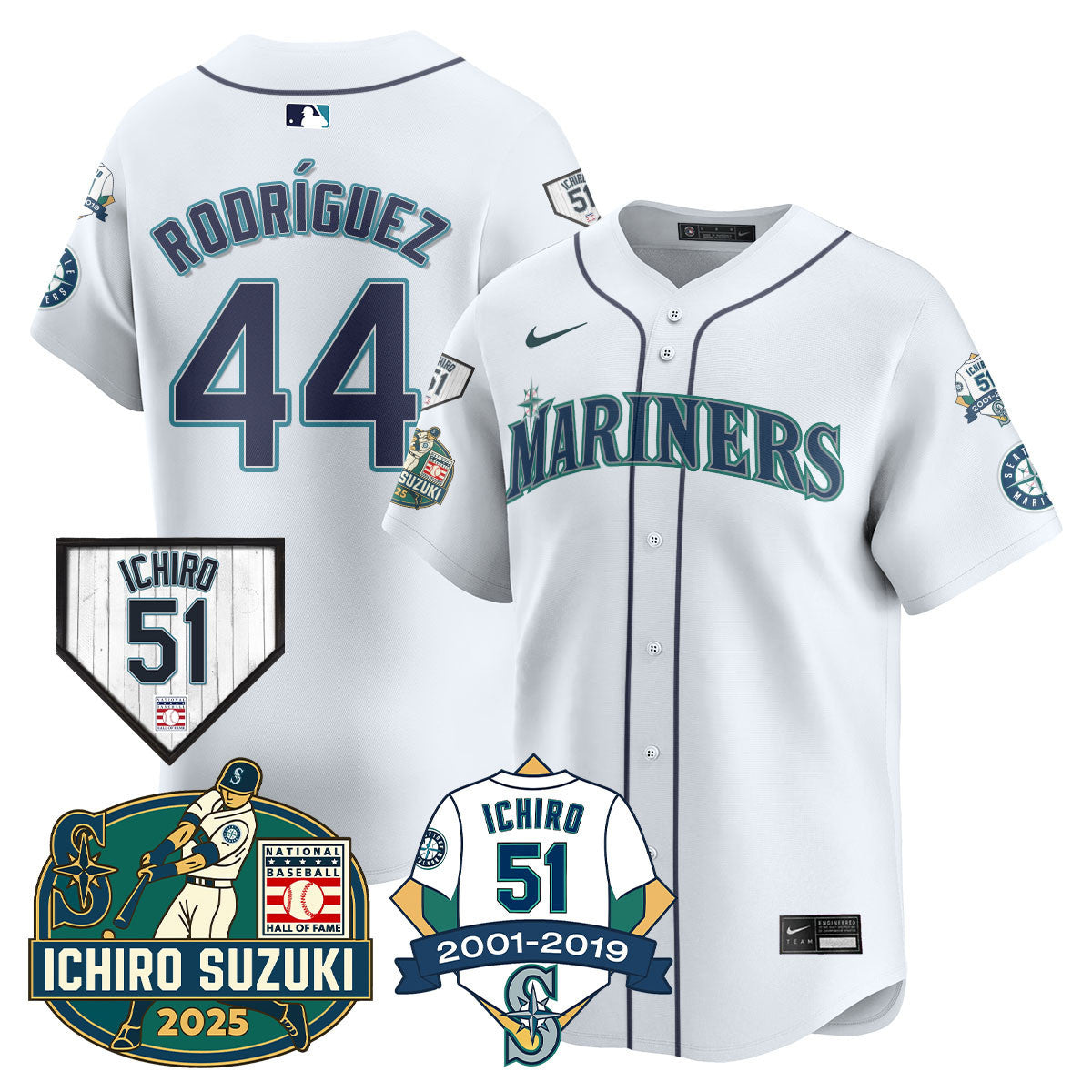 SEA Ichiro Number Retirement Jersey - All Stitched