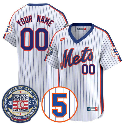 New York Mets Number Retirement & Hall of Fame Gold Custom Jersey - All Stitched