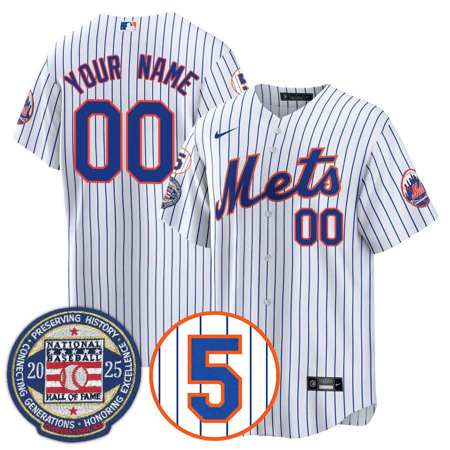 New York Mets Number Retirement & Hall of Fame Gold Custom Jersey - All Stitched