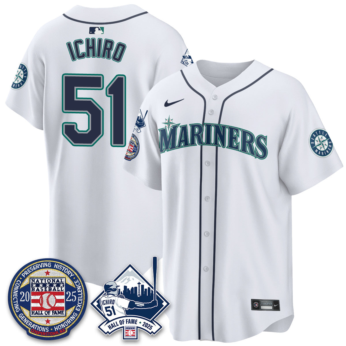 SEA Ichiro Number Retirement Jersey V2 - All Stitched