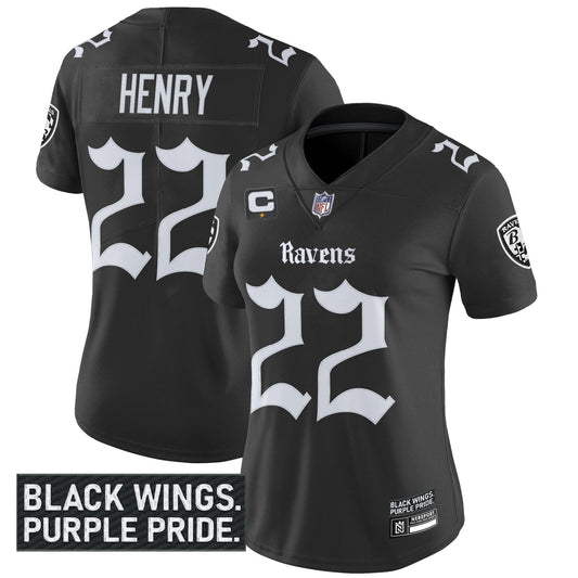 Women's Baltimore Ravens 'Gothic Nevermore Edition' Vapor Limited Jersey - All Stitched