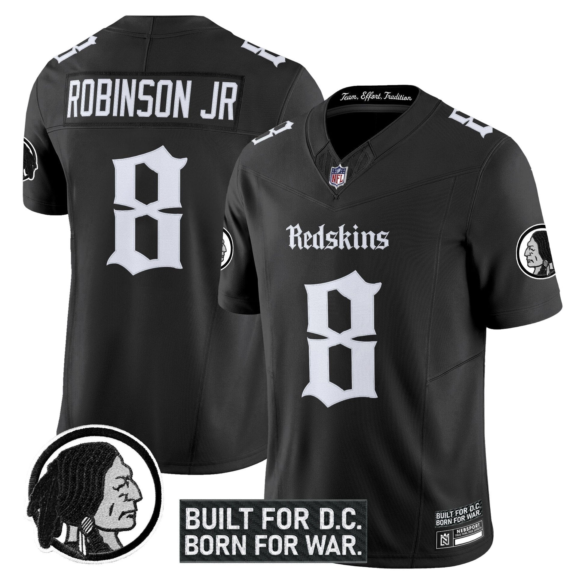 Men's Washington Redskins 'Gothic Capital Edition' Vapor Limited Jersey V2 - All Stitched