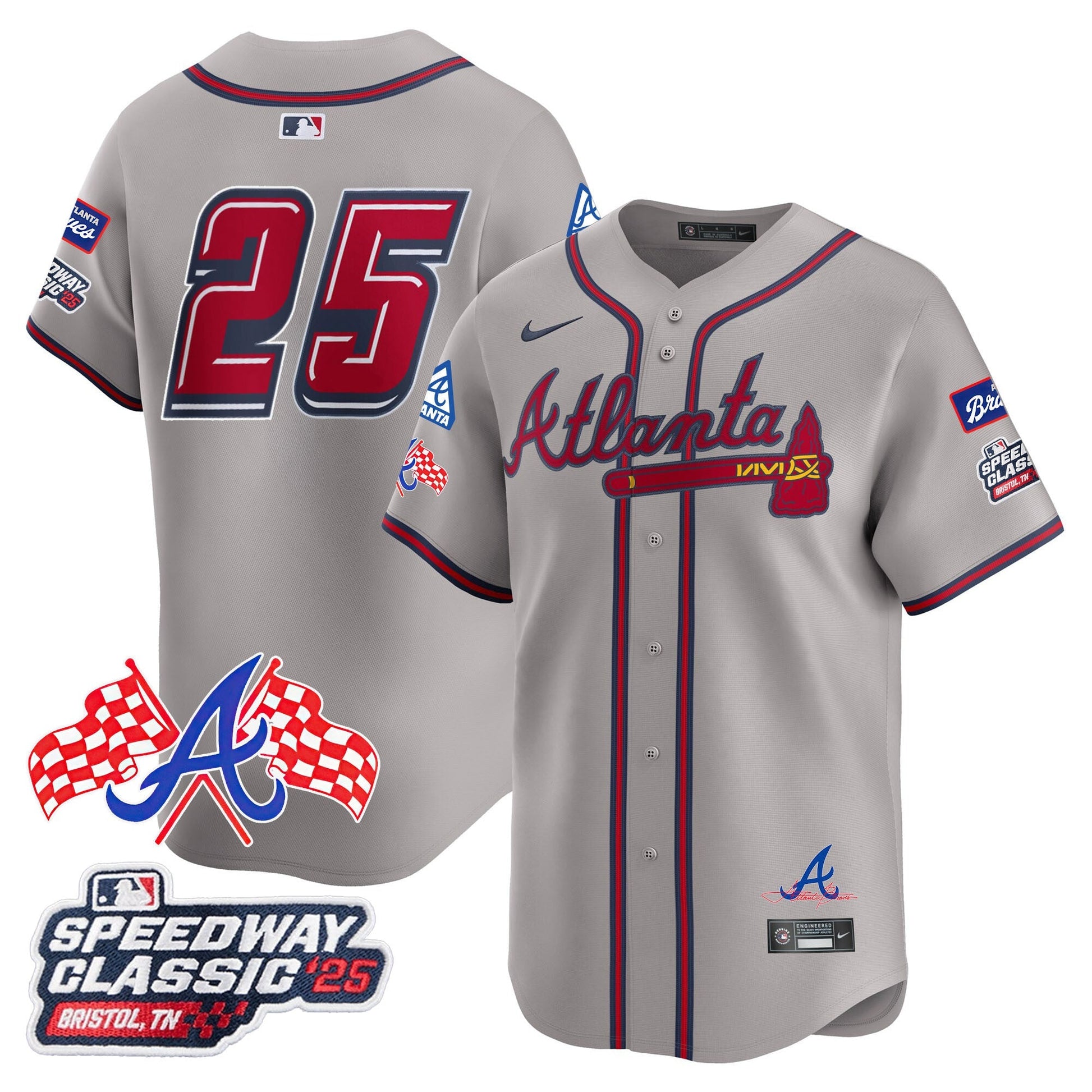 Men's Atlanta Braves 2025 Speedway Classic Limited Jersey V1 - All Stitched