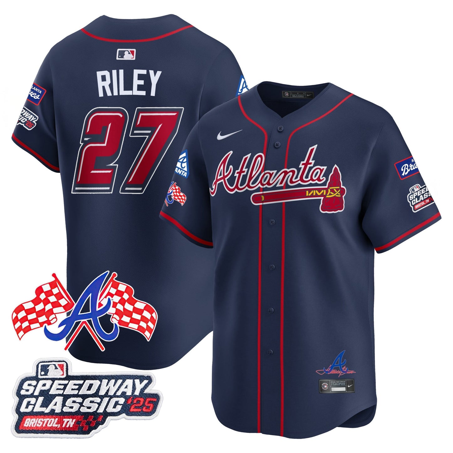 Men's Atlanta Braves 2025 Speedway Classic Limited Jersey V1 - All Stitched