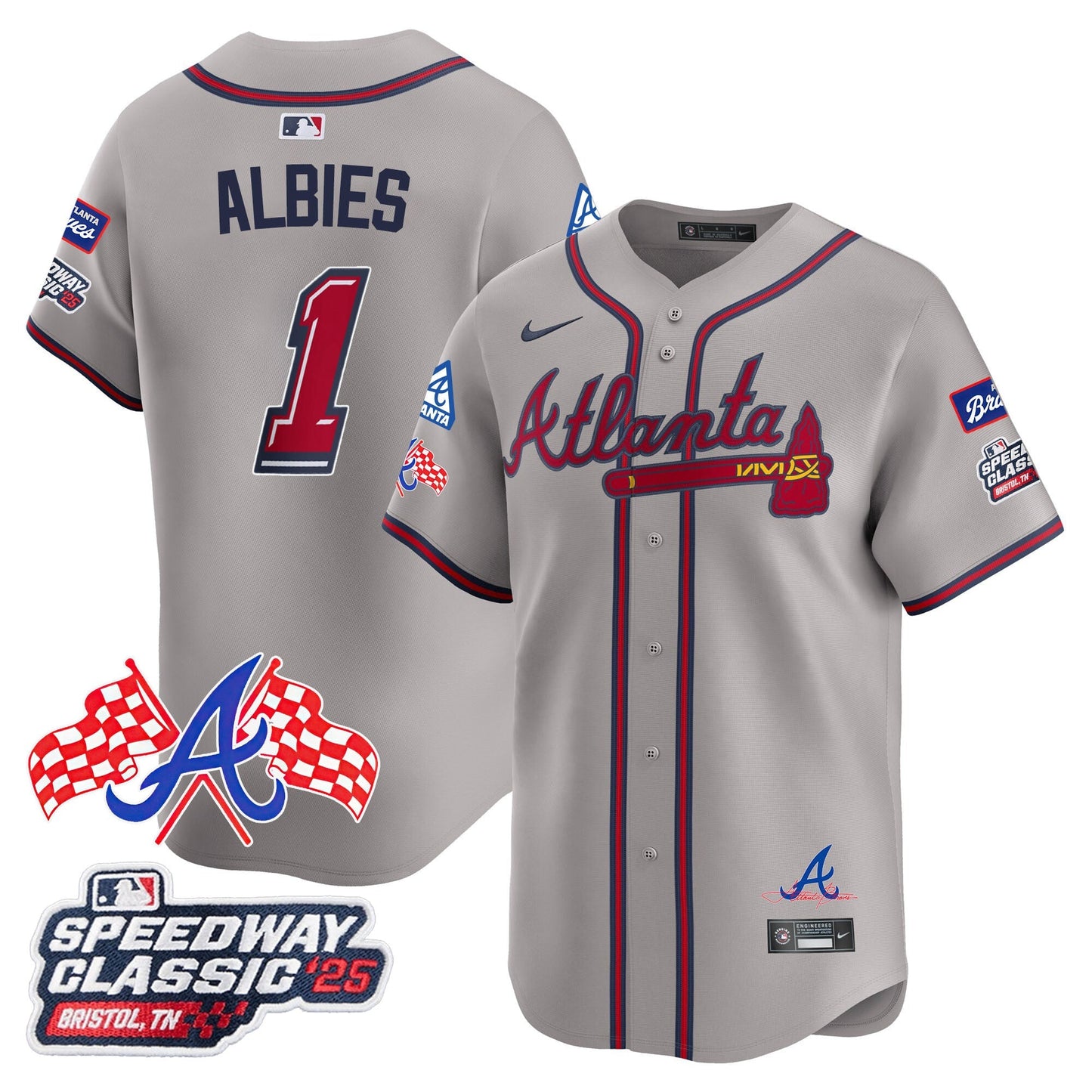 Men's Atlanta Braves 2025 Speedway Classic Limited Jersey V1 - All Stitched
