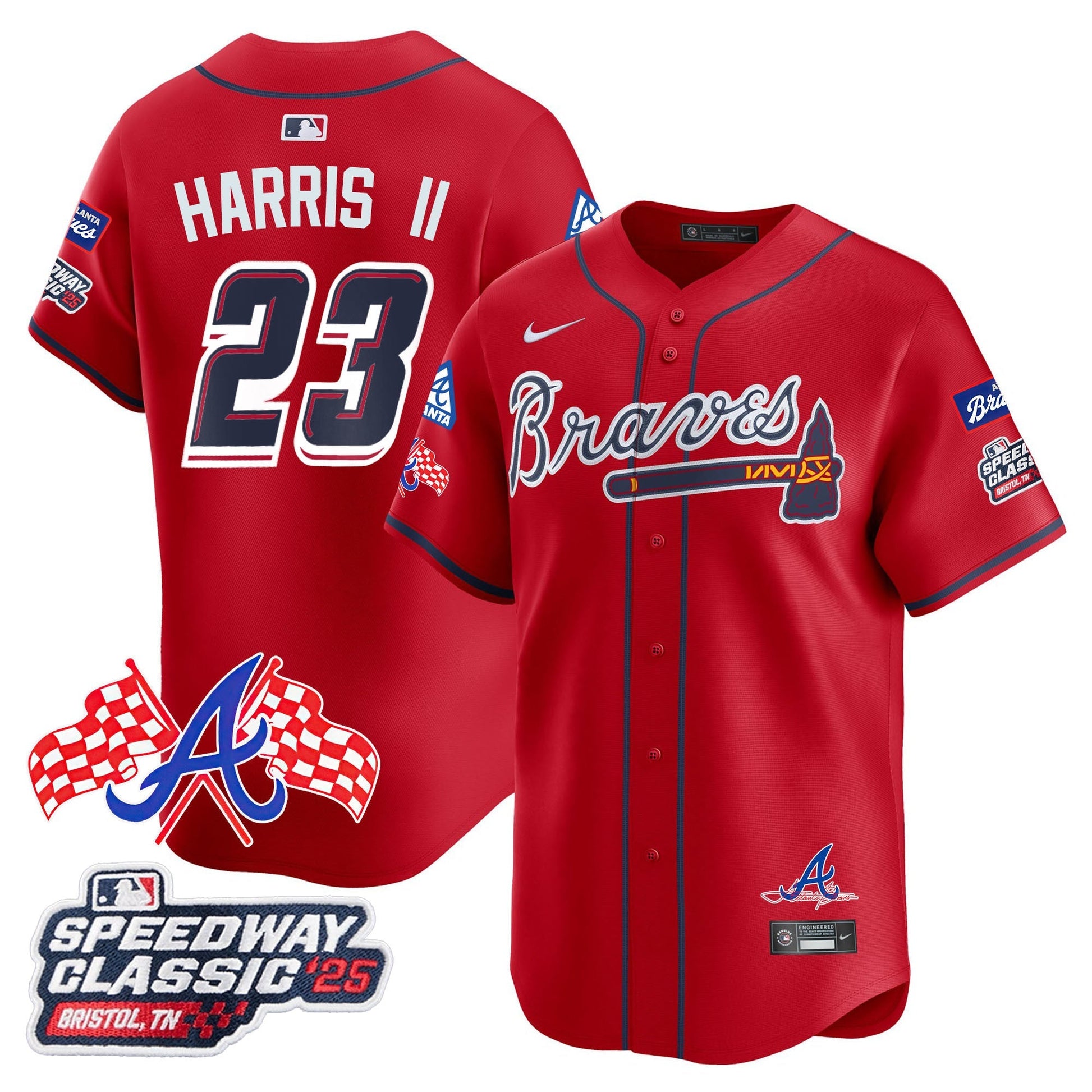 Men's Atlanta Braves 2025 Speedway Classic Limited Jersey V1 - All Stitched