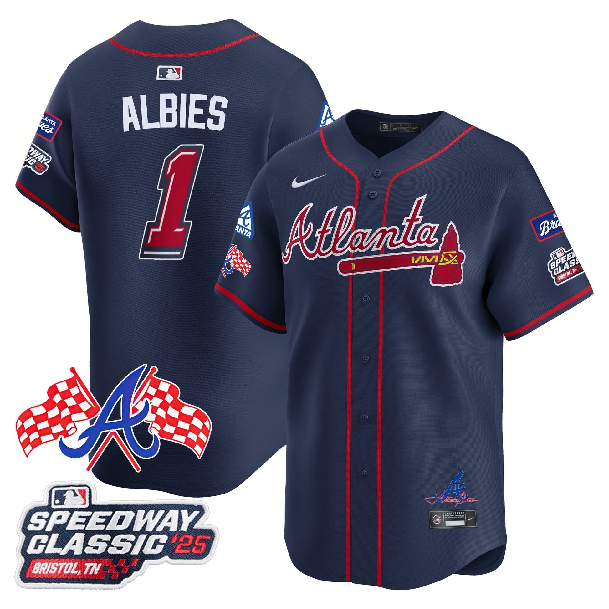 Men's Atlanta Braves 2025 Speedway Classic Limited Jersey V1 - All Stitched