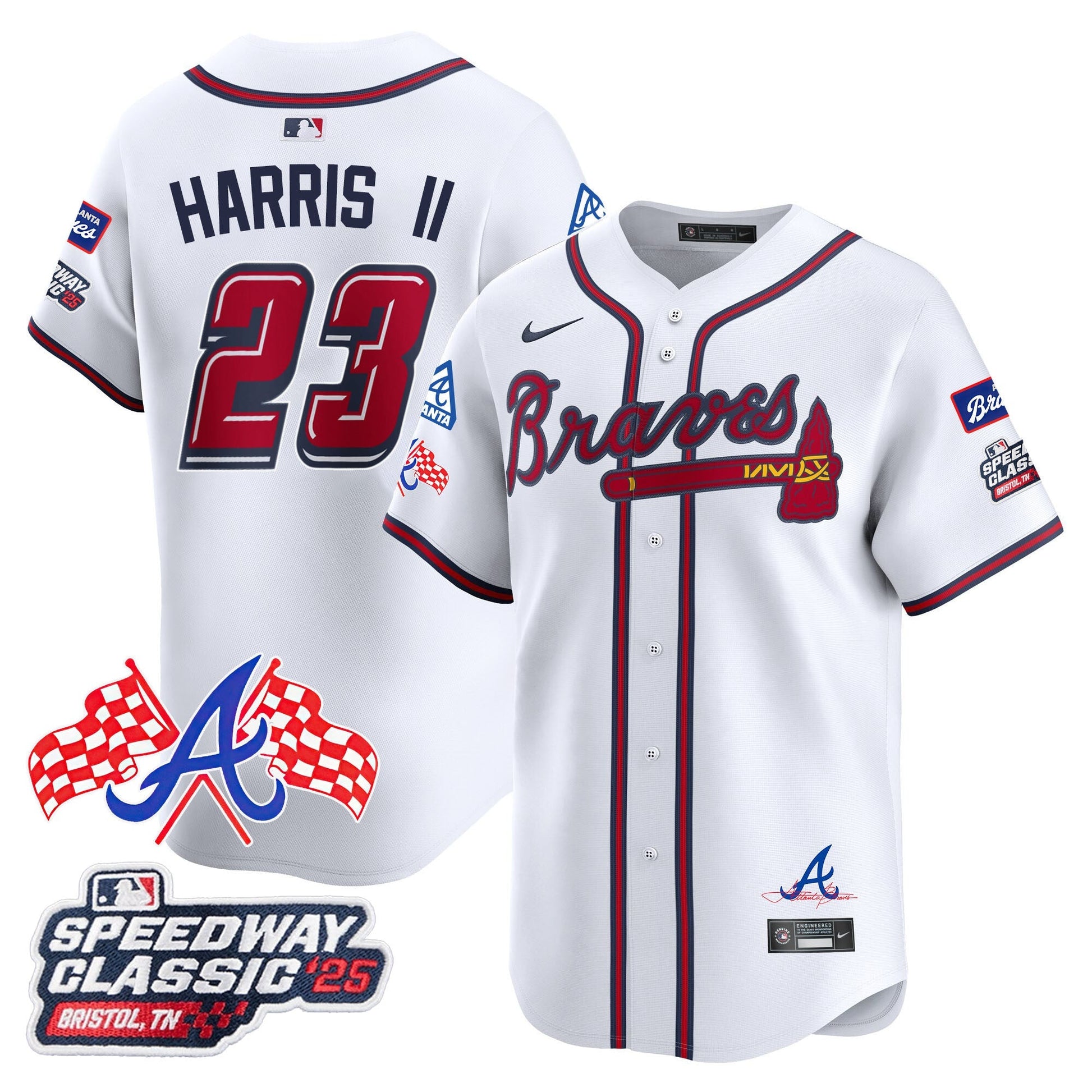 Men's Atlanta Braves 2025 Speedway Classic Limited Jersey V1 - All Stitched