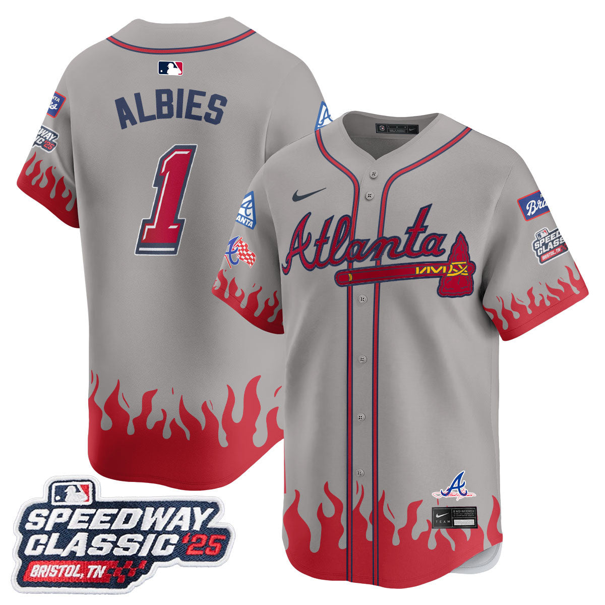 Men's Atlanta Braves 2025 Speedway Classic Limited Jersey V2 - All Stitched