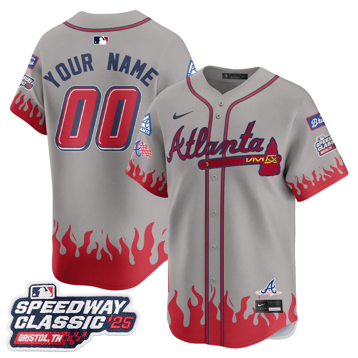 Men's Atlanta Braves 2025 Speedway Classic Limited Jersey V2 - All Stitched
