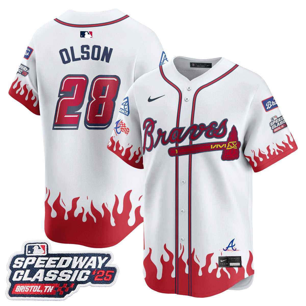 Men's Atlanta Braves 2025 Speedway Classic Limited Jersey V2 - All Stitched