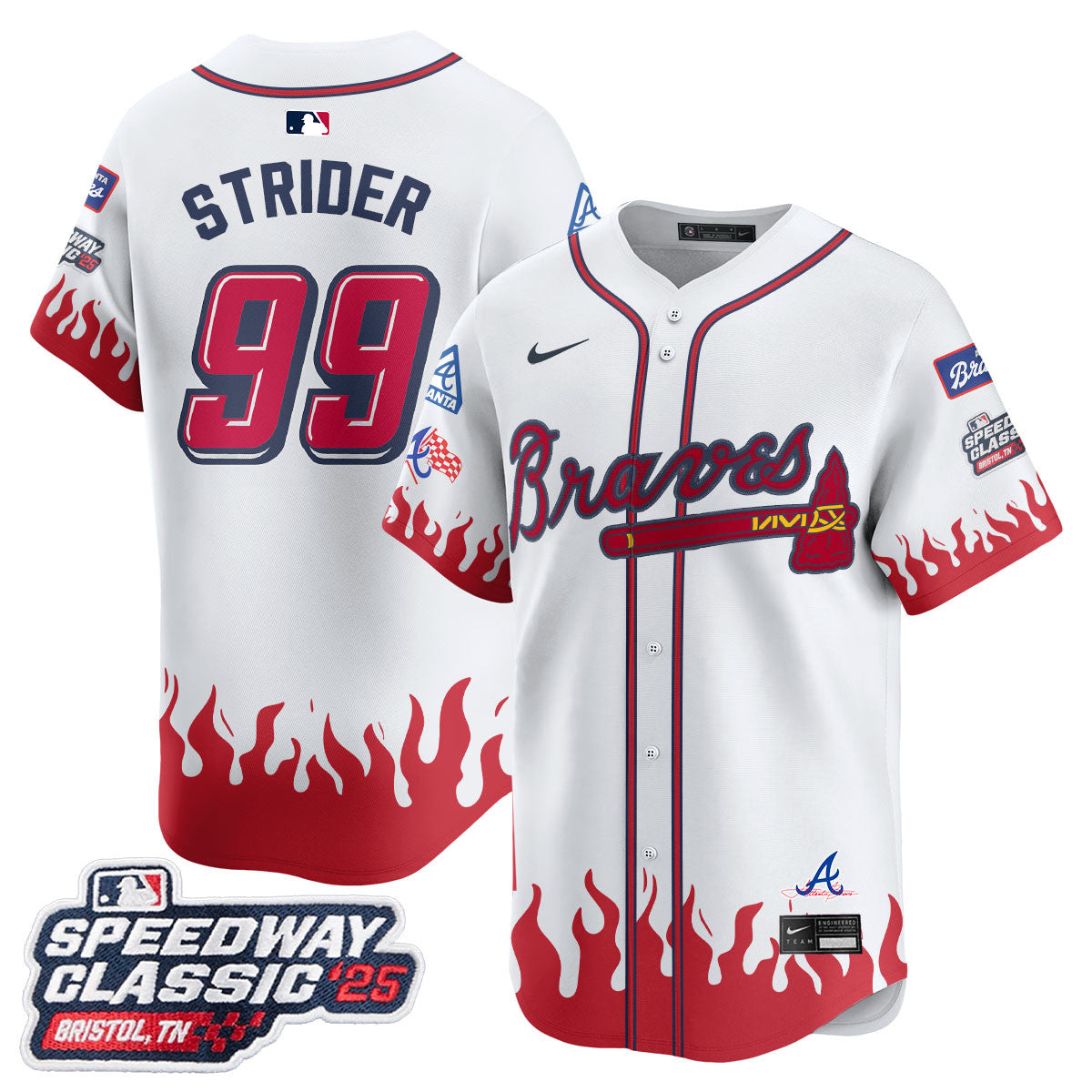 Men's Atlanta Braves 2025 Speedway Classic Limited Jersey V2 - All Stitched