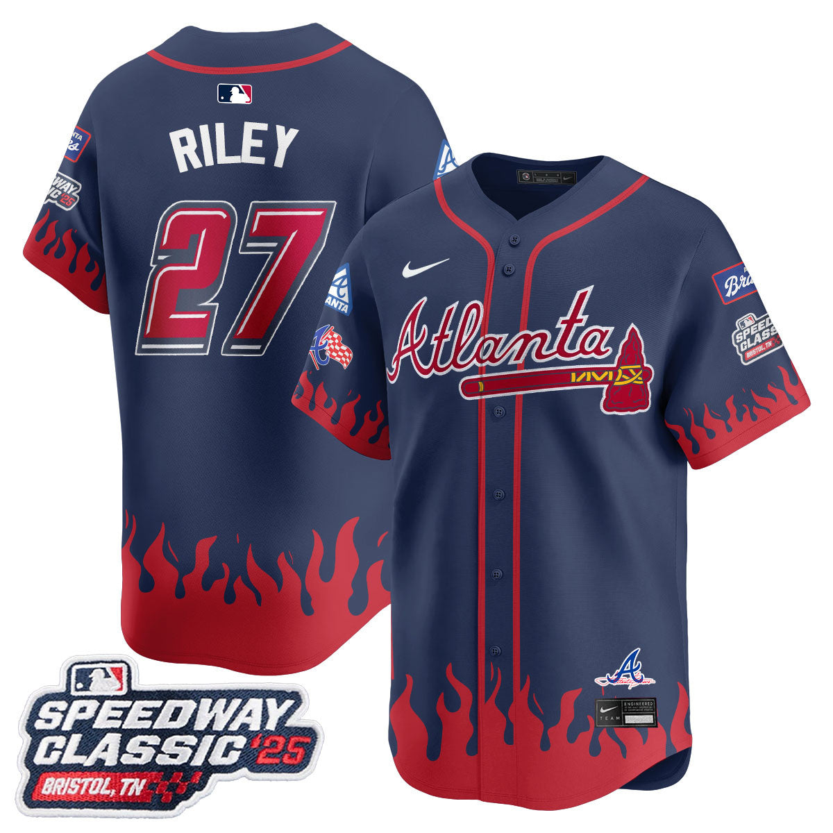 Men's Atlanta Braves 2025 Speedway Classic Limited Jersey V2 - All Stitched